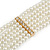 6-Strand White Coloured Faux Pearl Bridal Diamante Choker Necklace in Gold Plated Metal - 30cm L/ 5cm Ext - view 6
