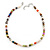 7mm Multicoloured Semi-Round Freshwater Pearl Necklace In Silver Tone - 36cm L/ 4cm Ext - view 5