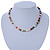 7mm Multicoloured Semi-Round Freshwater Pearl Necklace In Silver Tone - 36cm L/ 4cm Ext - view 2