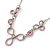 Vintage Inspired Pink Enamel Floral Necklace In Pewter Tone - 36cm L/ 6cm Ext - view 5