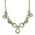 Vintage Inspired Mint Green Enamel Floral Necklace In Gold Tone - 36cm L/ 6cm Ext