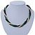 Gold/ Black/ Green Twisted Mesh Necklace - 38cm L/ 4cm Ext - view 2
