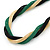 Gold/ Black/ Green Twisted Mesh Necklace - 38cm L/ 4cm Ext - view 4