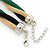 Gold/ Black/ Green Twisted Mesh Necklace - 38cm L/ 4cm Ext - view 6