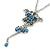 Vintage Inspired Blue Crystal Butterfly Pendant With Pewter Tone Chain - 38cm L/ 6cm Ext - view 6