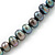 10mm Grey Potato Freshwater Pearl Necklace In Silver Tone - 41cm L/ 6cm Ext - view 5