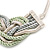 Light Green/ Grey Silk Cord Knot Pendant with Snake Style Chain Necklace In Silver Tone - 47cm L/ 8cm Ext - view 3