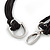 Black Waxed Cord Necklace with Silver/ Gold/ Copper Tone Metal Rings - 40cm L - view 5