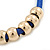 Blue Silk Cord With Gold Rings Magnetic Choker Necklace - 42cm L - view 3