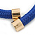 Blue Silk Cord With Gold Rings Magnetic Choker Necklace - 42cm L - view 4