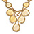 Vintage Inspired Statement V-Shape Structural Iridescent Glass Bead Necklace In Gold Tone - 48cm L/ 5cm Ext/ 10cm Bib - view 6