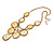 Vintage Inspired Statement V-Shape Structural Iridescent Glass Bead Necklace In Gold Tone - 48cm L/ 5cm Ext/ 10cm Bib - view 4