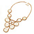Vintage Inspired Statement V-Shape Structural Iridescent Glass Bead Necklace In Gold Tone - 48cm L/ 5cm Ext/ 10cm Bib - view 15