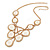 Vintage Inspired Statement V-Shape Structural Iridescent Glass Bead Necklace In Gold Tone - 48cm L/ 5cm Ext/ 10cm Bib - view 9