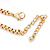 Vintage Inspired Statement V-Shape Structural Iridescent Glass Bead Necklace In Gold Tone - 48cm L/ 5cm Ext/ 10cm Bib - view 8