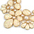 AB Resin Stone and White Peal Floral Bib Necklace In Gold Tone - 42cm L/ 8cm Ext - view 5