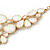 AB Resin Stone and White Peal Floral Bib Necklace In Gold Tone - 42cm L/ 8cm Ext - view 12