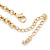 AB Resin Stone and White Peal Floral Bib Necklace In Gold Tone - 42cm L/ 8cm Ext - view 7