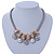 Silver Tone Chunky Mesh Chain with Gold Rings, Pearl and Metal Ball Necklace - 42cm L/ 9cm Ext - view 2