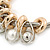 Silver Tone Chunky Mesh Chain with Gold Rings, Pearl and Metal Ball Necklace - 42cm L/ 9cm Ext - view 3