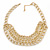 Gold Tone Layered Textured Curb Link Necklace - 42cm L/ 5cm Ext