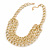 Gold Tone Layered Textured Curb Link Necklace - 42cm L/ 5cm Ext - view 7