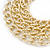 Gold Tone Layered Textured Curb Link Necklace - 42cm L/ 5cm Ext - view 6