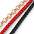 3 Strand, Layered Oval Link, Box Style Chain Necklace In Black/ Red/ Gold Tone - 86cm L - view 5