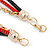 3 Strand, Layered Oval Link, Box Style Chain Necklace In Black/ Red/ Gold Tone - 86cm L - view 6