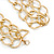3 Strand, Layered Textured Oval Link Necklace In Gold Tone - 86cm L - view 4