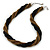 Black/ Bronze Glass Bead Twisted Necklace In Silver Tone - 57cm L/ 4cm Ext