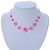 Children's Pink Floral Necklace with Silver Tone Closure - 36cm L/ 6cm Ext - view 4