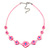 Children's Pink Floral Necklace with Silver Tone Closure - 36cm L/ 6cm Ext - view 6