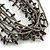 Ethnic Multistrand Metallic Grey, Black Glass Necklace With Wood Hook Closure - 50cm L - view 8