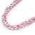 Long Multistrand Twisted Glass Bead Necklace (Baby Pink, White) - 124cm L - view 7