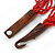 Ethnic Multistrand Red Glass Necklace With Wood Hook Closure - 50cm L - view 7