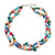 Two Row Multicoloured Shell And Glass Bead Necklace - 44cm L/ 6cm Extender