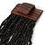Black Glass Bead Multistrand, Layered Necklace With Wooden Square Closure - 64cm L - view 5