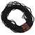 Black Glass Bead Multistrand, Layered Necklace With Wooden Square Closure - 64cm L - view 8