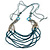 Long Multistrand Stone, Glass Bead, Sea Shell with Suede Cord Necklace (Light Blue, Grey, Teal) - 110cm L/ 120cm L- Adjustable