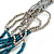 Long Multistrand Stone, Glass Bead, Sea Shell with Suede Cord Necklace (Light Blue, Grey, Teal) - 110cm L/ 120cm L- Adjustable - view 5