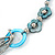 Long Multistrand Stone, Glass Bead, Sea Shell with Suede Cord Necklace (Light Blue, Grey, Teal) - 110cm L/ 120cm L- Adjustable - view 4