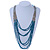 Long Multistrand Stone, Glass Bead, Sea Shell with Suede Cord Necklace (Light Blue, Grey, Teal) - 110cm L/ 120cm L- Adjustable - view 2