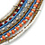 Multistrand White/ Coral/ Blue/ Bronze Glass Bead Collar Style Necklace In Silver Tone Metal - 42cm L/ 4cm Ext - view 3