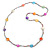 Long Multicoloured Coin Shell Bead Necklace - 118cm L - view 5