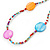 Long Multicoloured Coin Shell Bead Necklace - 118cm L - view 7