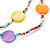 Long Multicoloured Coin Shell Bead Necklace - 118cm L - view 3