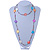 Long Multicoloured Coin Shell Bead Necklace - 118cm L - view 6