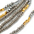Light Grey, Metallic Silver, Gold Glass and Acrylic Bead Multistrand Necklace - 80cm L - view 3