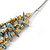 Multistrand Pale Blue Shell Nugget and Gold Tone Flower Bead Wired Necklace In Silver Tone - 60cm L/ 5cm Ext - view 6